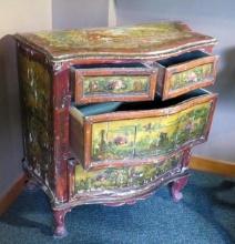 Painted Bow Front Chest of Drawers