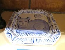 (2) Chaca Dakota Crouching Cat Plates
