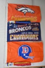 Five Broncos Flags
