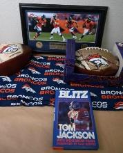 19x12" Denver Broncos (2013) Plaque with Limited Edition Broncos Footballs